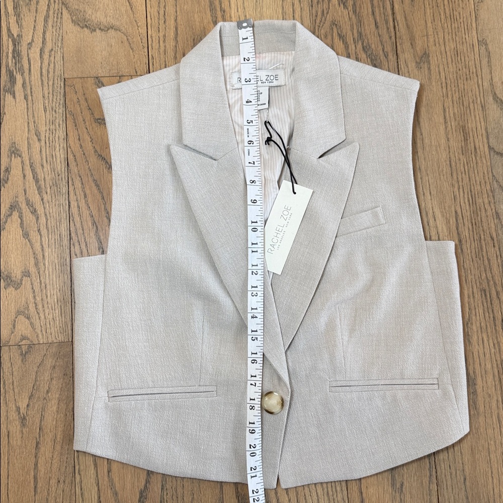 NWT Rachel Zoe Women’s Linen Blend Button Front Vest Size Small - Picture 5 of 9